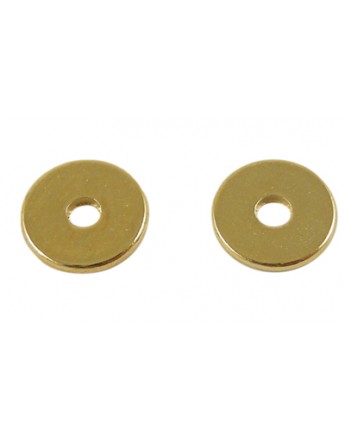 Aukso spalvos, žalvariniai, disko formos intarpai,  matmenys: ~8mm diametro, 1mm storio, skylė: 2mm, 20 vnt./pak.