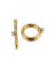 Tibetan Style Toggle Clasps, Zinc Alloy Bead Caps, Antique Golden, Lead Free and Cadmium Free, Size: Toggle: 21mm wide, 26mm lon