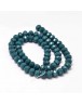 Glass Beads Strands, Faceted Abacus , MarineBlue, 8x6mm, Hole: 1mm; about 72pcs/strand, 17"