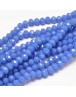 Glass Beads Strands, Faceted Abacus , RoyalBlue, 8x6mm, Hole: 1mm; about 72pcs/strand, 17"