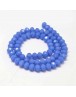 Glass Beads Strands, Faceted Abacus , RoyalBlue, 8x6mm, Hole: 1mm; about 72pcs/strand, 17"