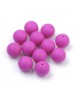 Maistinio silikono karoliukai, apvalūs, tamsiai rožiniai, matmenys: 12mm, skylė: 2mm; 1vnt.