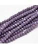 Faceted Abacus Glass Beads Strands, MediumPurple, 6x4mm, Hole: 1mm; about 99pcs/strand, 17.7"
