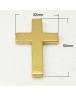 Aukso spalvos, sintetinio hematito kryžius, pakabukas, matmenys: