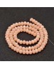 Faceted Abacus Glass Beads Strands, LightSalmon, 6x4mm, Hole: 1mm; about 99pcs/strand, 17.7"