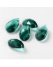 Faceted Drop Glass Pendants, SeaGreen, 16x9x6mm, Hole: 1mm