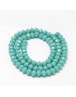Faceted Abacus Glass Beads Strands, Turquoise, 6x4mm, Hole: 1mm; about 99pcs/strand, 17.7"