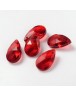 Faceted Drop Glass Pendants, Red, 16x9x6mm, Hole: 1mm