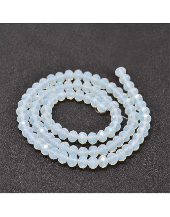 Faceted Abacus Glass Beads Strands, Clear, 6x4mm, Hole: 1mm; about 99pcs/strand, 17.7"
