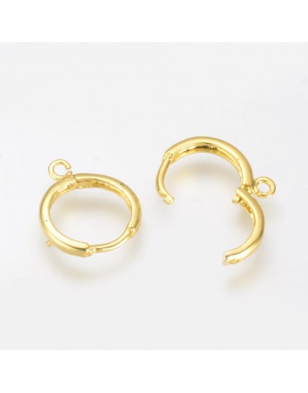 Aukso spalvos, žalvariniai auskarų ruošiniai, matmenys: 16~17x14mm, skylė: 2mm