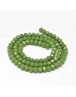 Faceted Abacus Glass Beads Strands, OliveDrab, 6x4mm, Hole: 1mm; about 99pcs/strand, 17.7"