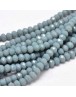 Faceted Abacus Glass Beads Strands, CadetBlue, 6x4mm, Hole: 1mm; about 99pcs/strand, 17.7"