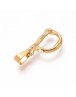 304 Stainless Steel Pendants, Bamboo Style, Letter, Golden Color, Letter.D, 18x12x3mm, Hole: 3x7mm