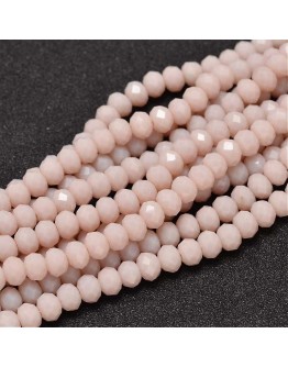 Faceted Abacus Glass Beads Strands, LavenderBlush, 6x4mm, Hole: 1mm; about 99pcs/strand, 17.7"