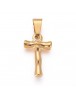 304 Stainless Steel Pendants, Bamboo Style, Letter, Golden Color, Letter.T, 18x11x3mm, Hole: 3x7mm