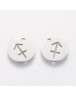 Nerūdijančio plieno pakabukas, šaulio zodiako ženklas, apvalus, plokščias, matmenys:12x1mm, skylė: 1mm
