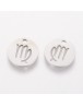 Nerūdijančio plieno pakabukas, mergelės zodiako ženklas, apvalus, plokščias, matmenys:12x1mm, skylė: 1mm