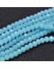Faceted Abacus Glass Beads Strands, SkyBlue, 6x4mm, Hole: 1mm; about 99pcs/strand, 17.7"