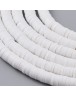 Eco-Friendly Handmade Polymer Clay Beads, Disc Heishi Beads, White  Size: about 6mm in diameter