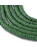 Flat Round Eco-Friendly Handmade Polymer Clay Bead Spacers, Dark Sea Green, 4x1mm, Hole: 1mm; about 380~400pcs/strand
