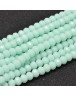 Faceted Abacus Glass Beads Strands, PaleTurquoise, 6x4mm, Hole: 1mm; about 99pcs/strand, 17.7"