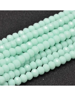 Faceted Abacus Glass Beads Strands, PaleTurquoise, 6x4mm, Hole: 1mm; about 99pcs/strand, 17.7"