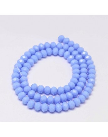Faceted Abacus Glass Beads Strands, LightSteelBlue, 6x4mm, Hole: 1mm; about 99pcs/strand, 17.7"