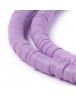 Handmade Polymer Clay Beads, Disc/Flat Round, Plum, 4x1mm, Hole: 1mm; about 380~400pcs/strand