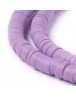Polimerinio molio diskeliai, violetinės spalvos, matmenys: 4x1mm, skylė: 1mm; ~380-400 vnt./gijoje