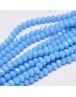 Faceted Abacus Glass Beads Strands, LightBlue, 6x4mm, Hole: 1mm; about 99pcs/strand, 17.7"