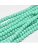 Faceted Abacus Glass Beads Strands, Aquamarine, 6x4mm, Hole: 1mm; about 99pcs/strand, 17.7"