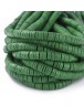 Polimerinio molio diskeliai, tamsiai žalios spalvos, matmenys: 6x1mm, skylė: 2mm, ~380-400 vnt./gijoje