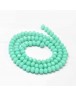 Faceted Abacus Glass Beads Strands, Aquamarine, 6x4mm, Hole: 1mm; about 99pcs/strand, 17.7"