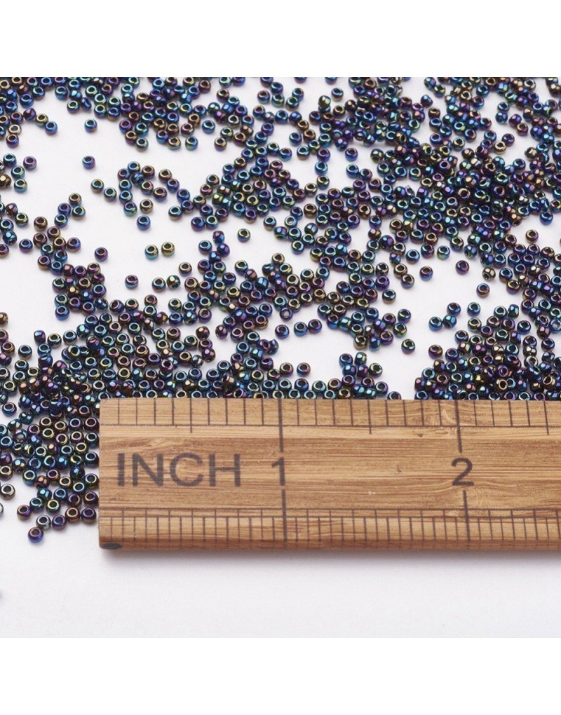 Toho 11/0 Round Japanese Seed Bead, #504, High Metallic Navy Blue Iris