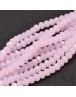 Faceted Abacus Glass Beads Strands, Pink, 6x4mm, Hole: 1mm; about 99pcs/strand, 17.7"