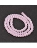 Faceted Abacus Glass Beads Strands, Pink, 6x4mm, Hole: 1mm; about 99pcs/strand, 17.7"