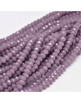 Faceted Abacus Glass Beads Strands, OldRose, 6x4mm, Hole: 1mm; about 99pcs/strand, 17.7"