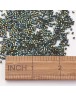 TOHO® Japoniški stiklo karoliukai, šešiakampio cilindro formos, metalic žalios-rudos spalvos, matmenys: 2x2mm, skylė: 0.6mm; ~10