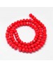 Faceted Abacus Glass Beads Strands, Red, 6x4mm, Hole: 1mm; about 90pcs/strand, 16"