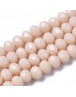 Glass Beads Strands, Faceted Abacus , MistyRose, 8x6mm, Hole: 1mm; about 72pcs/strand, 17"