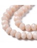 Glass Beads Strands, Faceted Abacus , MistyRose, 8x6mm, Hole: 1mm; about 72pcs/strand, 17"