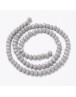 Faceted Abacus Glass Beads Strands, Gray, 6x4mm, Hole: 1mm; about 99pcs/strand, 17.7"