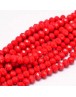 Faceted Abacus Glass Beads Strands, Red, 6x4mm, Hole: 1mm; about 90pcs/strand, 16"