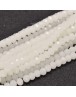 Faceted Abacus Glass Beads Strands, WhiteSmoke, 6x4mm, Hole: 1mm; about 99pcs/strand, 17.7"