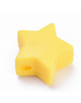 Maistinio silikono karoliukai, žvaigždės formos, žydros spalvos, matmenys: 14x13.5x8mm
