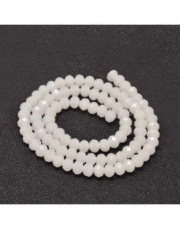 Faceted Abacus Glass Beads Strands, WhiteSmoke, 6x4mm, Hole: 1mm; about 99pcs/strand, 17.7"