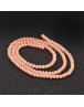 Stiklo karoliukai, apvalūs, plokšti, briaunuoti, šviesiai oranžiniai, matmenys: 4x3mm; skylė: 1.0mm; apie 149 vnt./gijoje