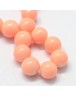 Baking Painted Glass Round Bead Strands, PeachPuff, 8.5~9mm, Hole: 1.5mm; about 105pcs/strand, 31.8"