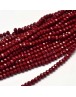 Faceted Abacus Glass Beads Strands, DarkRed, 4x3mm, Hole: 1mm; about 149pcs/strand, 18.9"