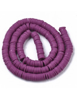 Polimerinio molio diskeliai, violetinės spalvos, matmenys: 6x1mm
